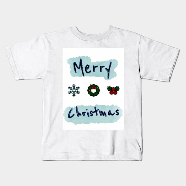 Merry christmas Kids T-Shirt by neetaujla